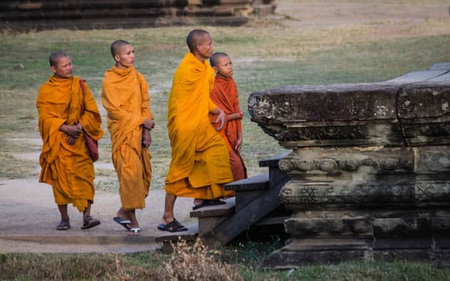 Monks at Angkor Wat Cambodia