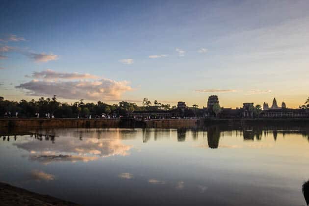 Angkor Wat sunrise over moat Cambodia Photos