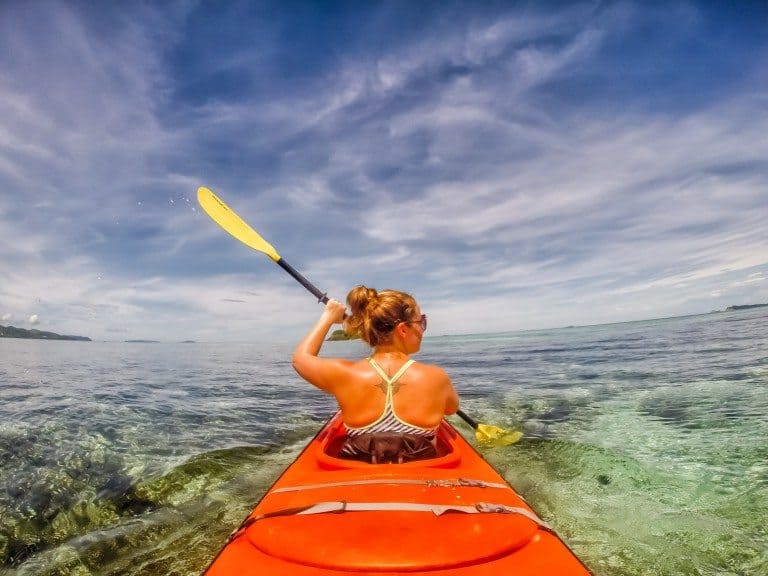 Lina Stock kayaking