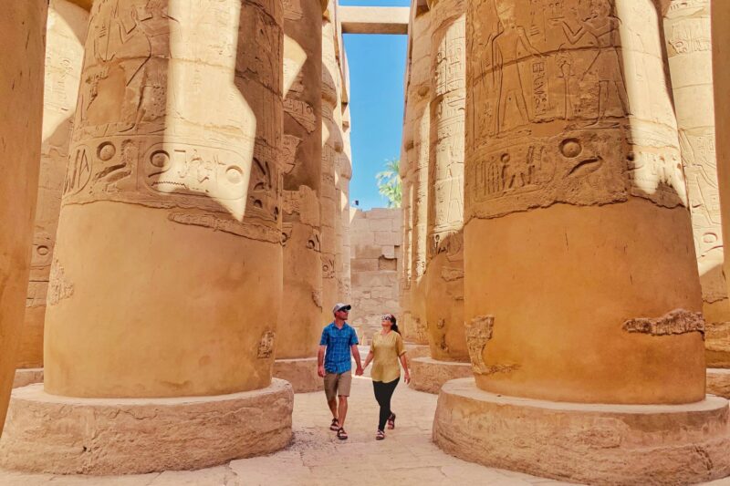 egypt travel - Lina & David Stock at Karnak Temple