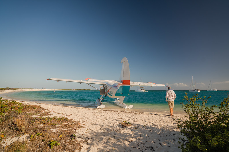Dry Tortugas Seaplane parked on the beach