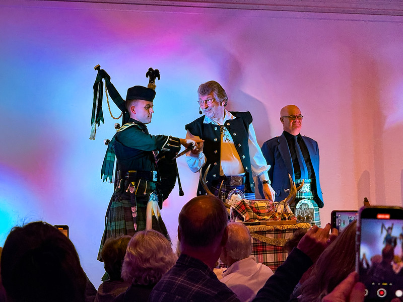 Ceremony of the Haggis at the Spirit of Scotland in Edinburgh