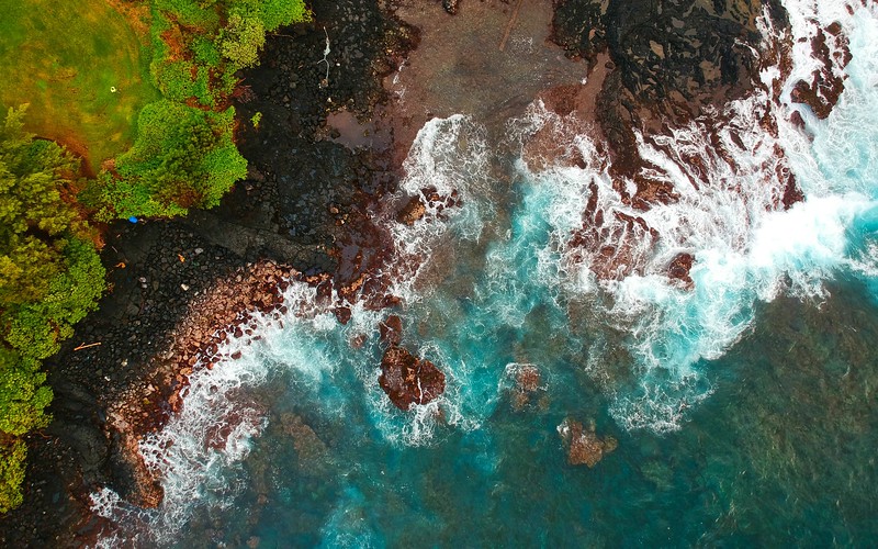 Maui, Hawaii coastline by a helicopter tour