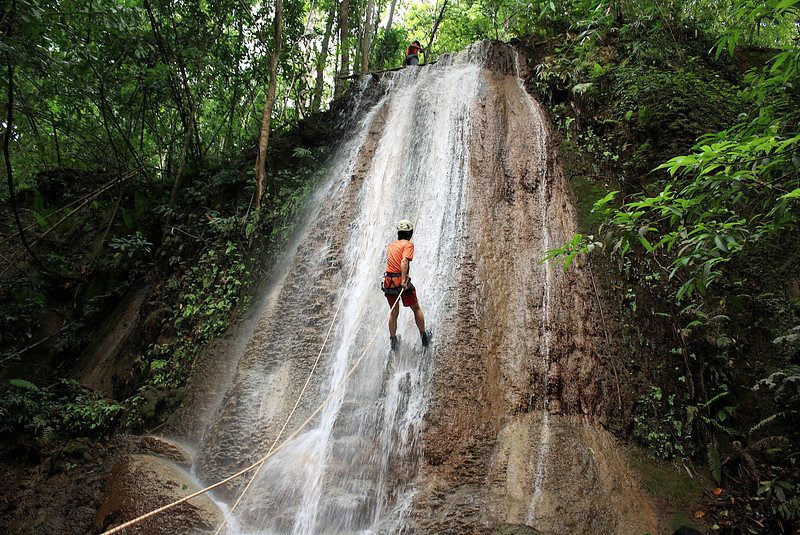 Waterfall rappel on the Road To Hana Maui