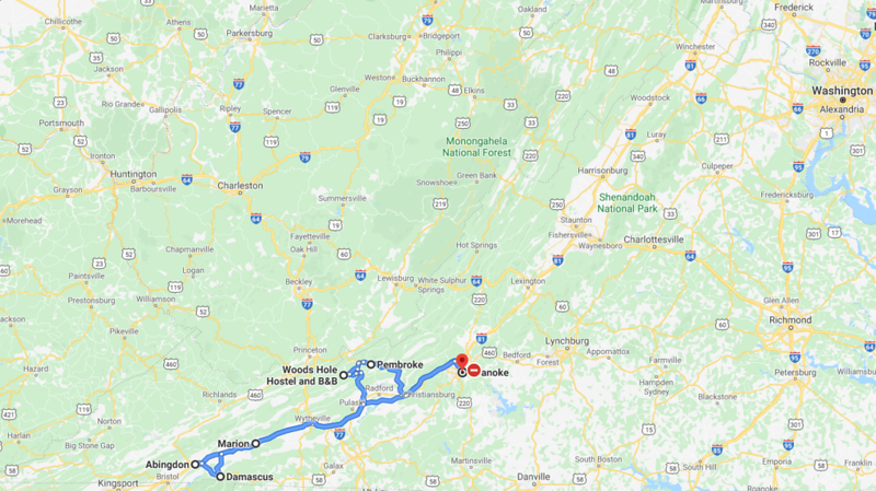 Southwest Virginia Road Trip Route