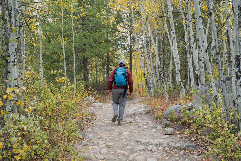 David Stock hiking in the Teton Mountains