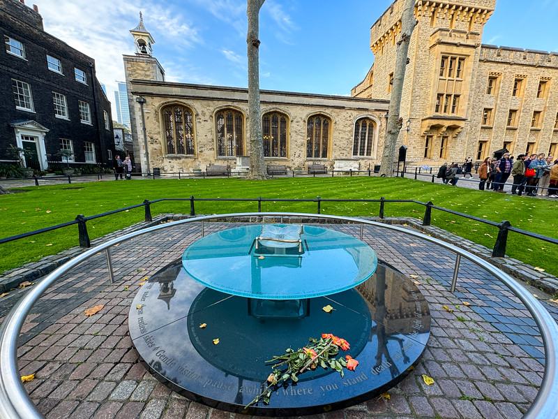Execution spot of Anne Boleyn at the Tower of London in England
