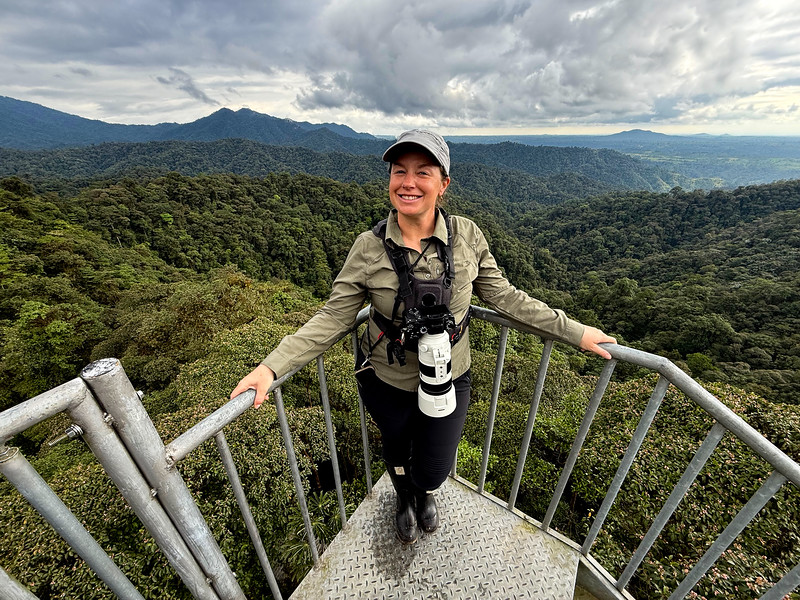 Lina Stock on the Canopy Tower at Mashpi Lodge, Ecuador