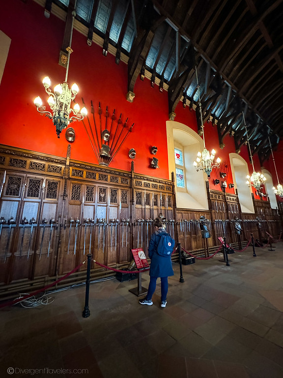 Lina Stock looking at a display in Edinburgh Castle in Scotland