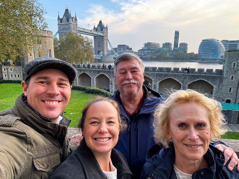 Group of travelers in London