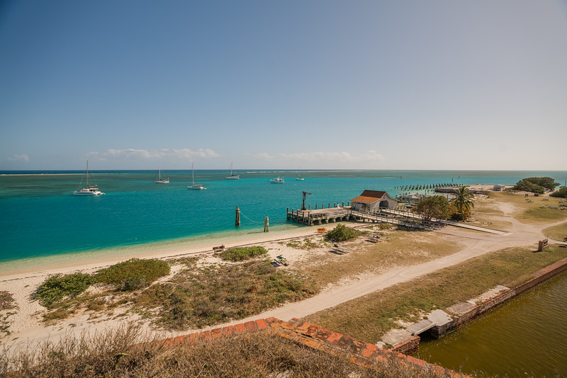 Private boats anchored at Garden Key in Dry Tortugas